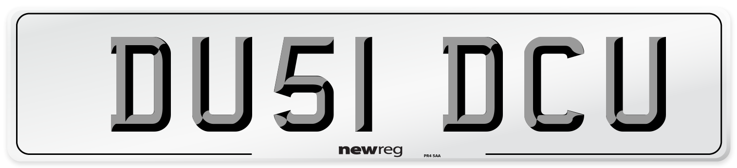 DU51 DCU Number Plate from New Reg